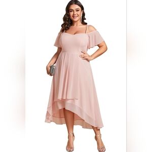 Ever Pretty Blush Pink Off-Shoulder High-Low Dress